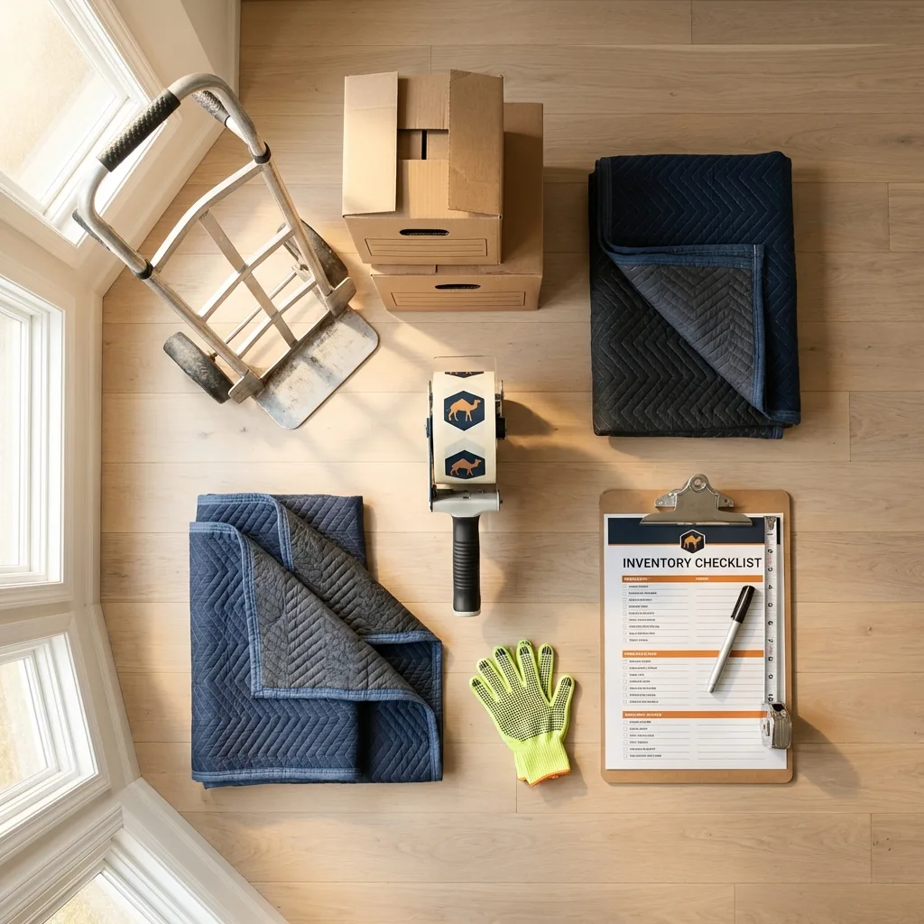 Professional moving supplies and packing materials layout for Syracuse residential relocations